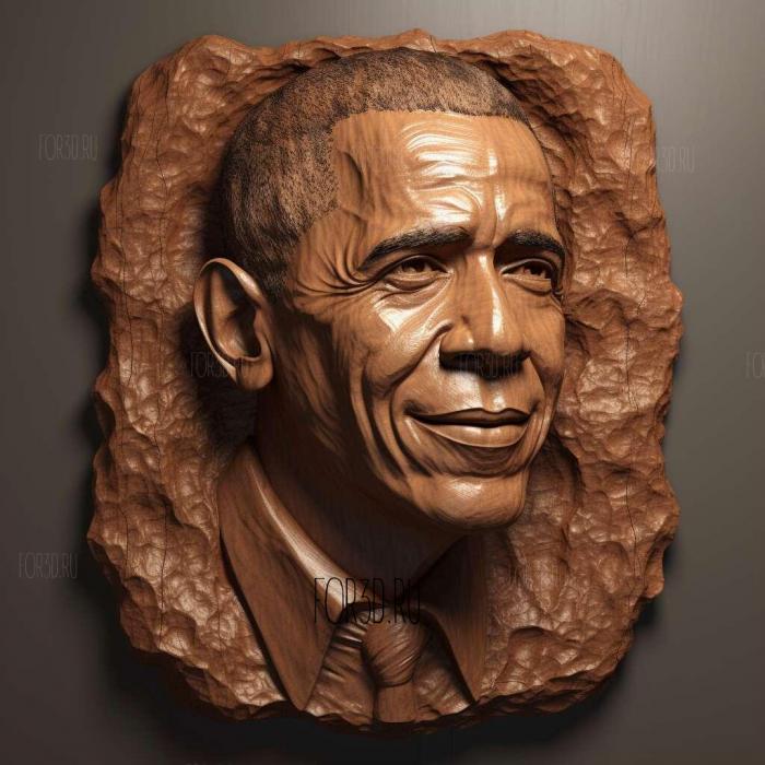 barack obama 1 stl model for CNC